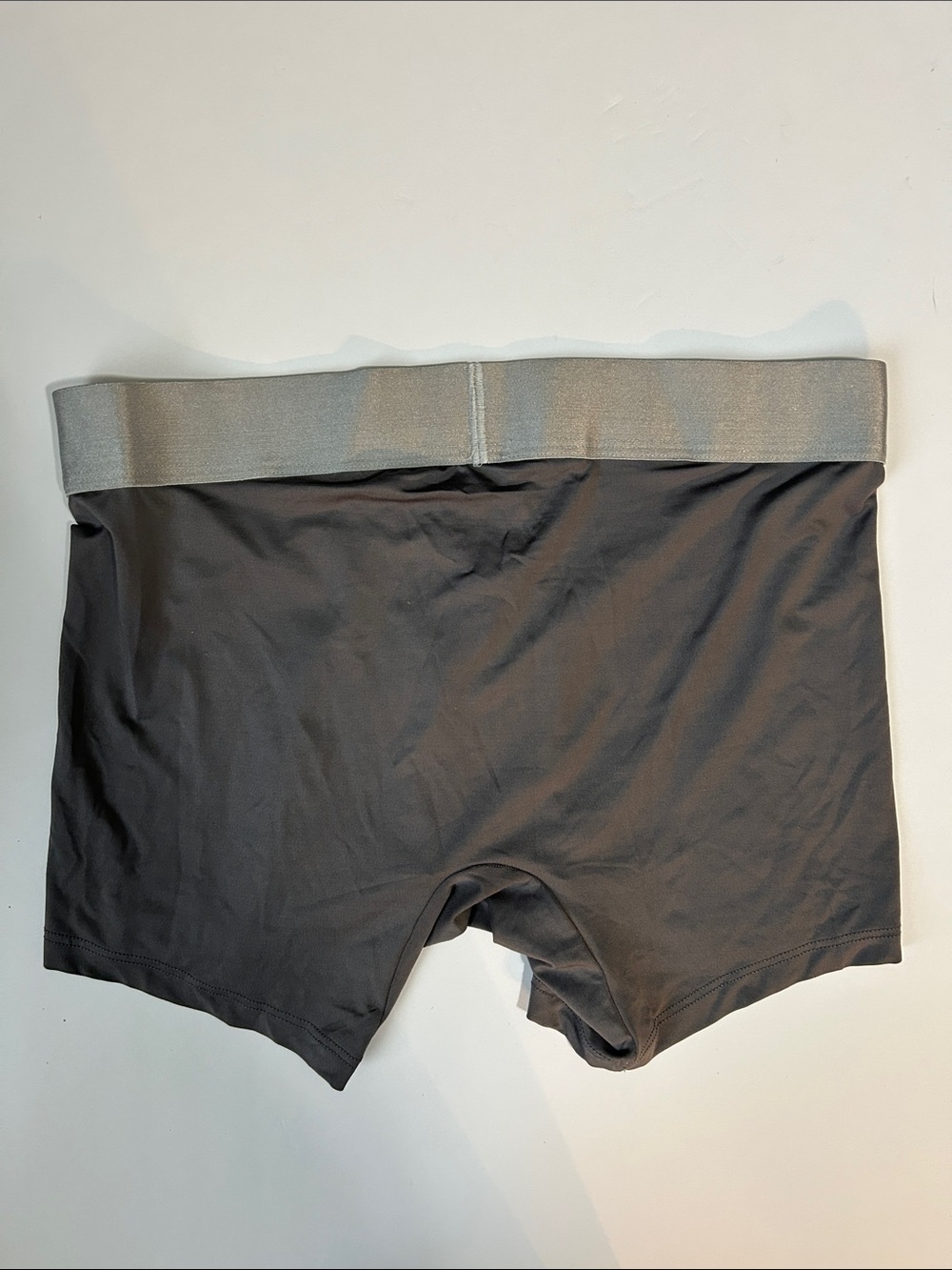 Calvin Klein Men's Charcoal Microfiber Boxer Briefs with Silver Waistband - Picture 3 of 3
